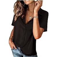 ARJOSA Women's Long/Short Sleeve Button Down Shirts Office Work Business Casual Blouses Tops