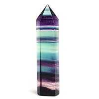 Natural Rock Fluorite Crystal Points 6 Facet Single Crystal Point Healing AVG.3.6inches