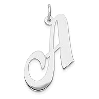 14k Gold Large Fancy Script Letter Name Personalized Monogram Initial Charm Pendant Necklace Jewelry for Women in Yellow Gold White Gold Choice of Initials and Variety of Options