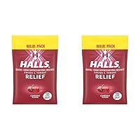 Halls Relief Cherry Cough Drops, Value Pack, 200 Drops (Pack of 2)