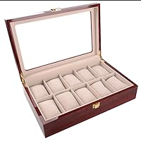 Watch Box Exquisite 12 Bit Storage Box For Piano Paint Paint Watch Box Watch Organizer Collection (Color : Brown Size : S)