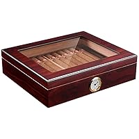 Cigar Boxs,Humidors, Cigar Box Cigar Humidor Box Spanish Imported Cepianoed Cigar Alcohol Box Cigar Preservation Box Can Store 35 Cigars Suitable for Home Office Etc/C/a