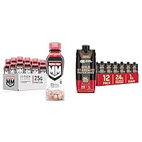 Genuine Shake, Strawberry, 11.16 Fl Oz Bottles (12 Pack) & Optimum Nutrition Protein Shake, Chocolate, 24g Protein, 11 Fl Oz (12 Count)