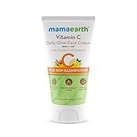 MAMAEARTH Vitamin C Daily Glow Face Cream | for Skin Illumination with Turmeric | Lightweight & Hydrating Formula | For All Skin Types | 5.29 Oz (150g)