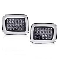 PIT66 LED Front Turn Signal Light Corner Parking Lamps, Compatible with Hummer H2 2003-2009 Left and Right Smoky Lens Clear Housing