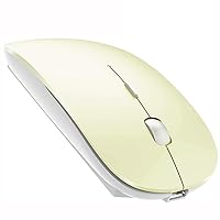 Bluetooth Mouse for iPad Pro iPad Air Rechargeable Bluetooth Wireless Mouse MacBook pro MacBook Air Mac Laptop Chromebook Windons Notebook MacBook HP PC DELL (Yellow)