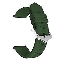 Silicone Watch Band 16mm 18mm 20mm 22mm Universal Quick Release Rubber Sport Diving Wristband Bracelet Strap Accessories (Color : Green, Size : 20mm)