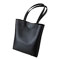 Women Shoulder Bags Female PU Leather Large Capacity Messenger Bag Lady Handbag Shopper Bags Solid Color (Black)
