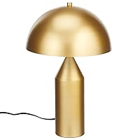 mDesign Metal Dome Desk Lamp - Slim Table Top Lamp Light for Home Office, Bedroom, Nursery, or Living Room - Lighting for Nightstand, End Tables, Desk, Bedside, or Counter - Soft Brass