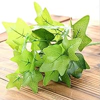 Artificial and Dried Flower 2pcs Artificial Green Fake Plants Artificial Sweet Potato scindapsus Boston Ivy Leaves Grass 7 Branches Home Garden Decor - ( Color: Boston Ivy Leaf )