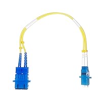Fiber Optic Adapter Cable Adapter | SC to LC and ST to LC Singlemode and Multimode short patch cord Duplex 1 FT long | Male & Female Mutual Hybrid Connector Coupler Converter Dongle (SC TO LC OS1)