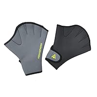 Neoprene Adult Unisex Swim Gloves - Adjustable Strap, Comfortable Construction, Webbed Fingers - Low Impact Resistance Water Exercise Equipment - Yellow, Medium