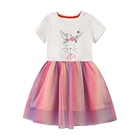 Girl Princess Dress Summer New Children's 2 to 7 Years Girls Short Sleeved Dress Bunny 4t Dresses for Girls Long