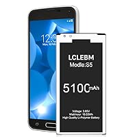 LCLEBM Galaxy S5 Battery S5 Battery Lithium Polymer Replacement Battery for Samsung Galaxy S5 G900A G900P G900V G900T G900F G900H G900R4 I9600 Galaxy S5 Battery Replacement