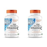 Doctor's BEST 12-Hour Vitamin C 500mg with PureWay-C, Supports Immune System, Potent Antioxidant 60 Tablets (Pack of 2)