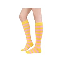 Century Star Women's Knee High Socks Athletic Thin Stripes Tube Socks High Stockings Outdoor Sport Socks