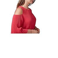 Lane Bryant Pleated Cold Shoulder Top(28) Red