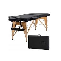 Massage Table Massage Bed Spa Bed 73 inch Long Height Adjustable Portable 2 Folding Massage Salon Table W/Sheet Cradle Bolsters Hanger Facial Salon Tattoo Bed