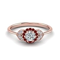 Choose Your Gemstone Petal Diamond CZ Engagement Ring rose gold plated Round Shape PETITE ENGAGEMENT RINGS Everyday Jewelry Wedding Jewelry Handmade Gifts for Wife US Size 4 to 12