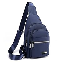 Seoky Rop Sling Bag Crossbody Backpack for Men Women Small Chest Shoulder Bag for Travel Hiking Daypack Blue