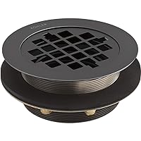 Kohler 9132-BL Round Shower Drain for use with Plastic Pipe, Gasket Included, Matte Black