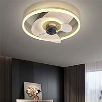Chandelieres Modern Ceiling Light with Fan, 3 Color Dimming Ceiling Fan Lights with Remote 6 Level Wind Speed Fan Chandelier for Bedroom Living Room Dining Room Kitchen Interesting Life/Gold/D4