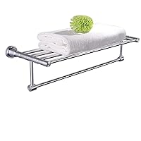 Bathroom Towel Holder,Wire Drawing Space Aluminum Double Layer Towel Shelf, Bedroom Kitchen Modern Style Smooth Surface Bathroom Object Towel Rack Bath Towel Holder/Sier