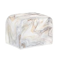 Milky White Marble 4 Slice Toaster Cover Oven Dustproof Cover Appliance Cover- Stain Resistant - Washable
