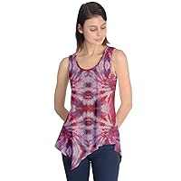 CowCow Womens Tie Dye Watercolor Pattern Comfy Stretchy Tunic Top