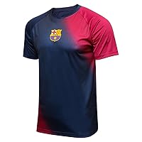 Icon Sports FC Barcelona Shirt - Officially Liecensed Jersey Style Short Sleeve Soccer Game Day Active Tee Top