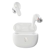 Skullcandy Rail In-Ear Wireless Earbuds, 42 Hr Battery, Skull-iQ, Alexa Enabled, Microphone, Works with iPhone Android and Bluetooth Devices - Bone