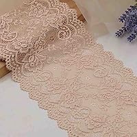 Lace Trim Vintage Lace Ribbon Crochet Cotton Lace Scalloped Edge for Bridal Wedding Decoration Christmas Package DIY Sewing Craft Supply (0.1 Yard,Dark Beige)