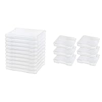 IRIS Slim Portable Project Case, 10 Pack, Clear with IRIS Portable Project Case, 6 Pack, Clear