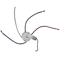 Ceiling Fan Switchs 3 Speed 4 Wire ZE-208s Zings Ear Fan Pull Chain Switchs with 4 Pre-Installed Wires for Office House Ceiling Fan Switchs 3 Speed 4 Wire