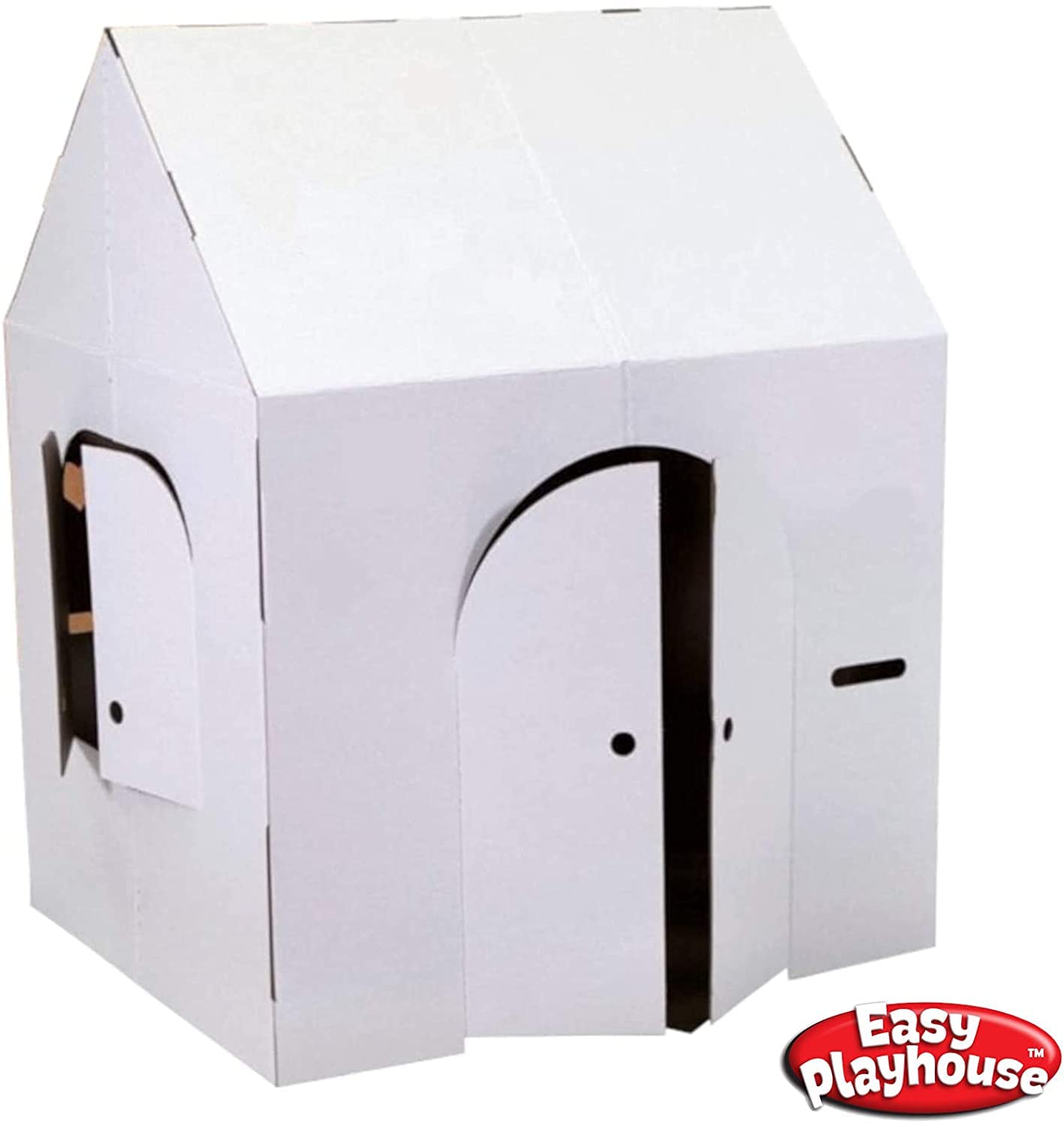 Easy Playhouse Blank Crafty Cottage - Kids Art and Craft for Indoor Fun, Color, Draw, Doodle on this Blank Canvas – Decorate and Personalize a Cardboard Fort, 32
