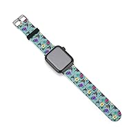 Tropical Flowers with A Bird Pattern Silicone Strap Sports Watch Bands Soft Watch Replacement Strap for Women Men