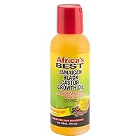 Africa's Best - Jamaican Black Castor Growth Oil, High in Vitamin E, Minerals and Proteins, Help Repair Dry Scalp, Split Ends, Thinning hair and Promotes Regrowth, 4oz Bottle, Brown