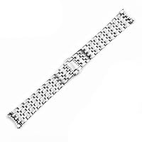 Solid Stainless Steel Watchband 20mm for Omega DEVILLE Watch Strap Deployment Clasp Curved End Wrist Watches Bracelet (Color : Silver, Size : 20mm)