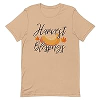 Harvest Blessings Pumpkin Slice with Fall Leaves T-Shirt Up to 2XL 3XL 4XL