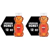 Nate's Louisiana 100% Pure, Raw & Unfiltered Honey - 12 oz. Honey Bear Bottle - All-natural Sweetener (Pack of 2)