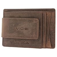 Viosi Money Clip Leather Wallet For Men Slim Front Pocket Credit Card Holder with Powerful Rare Earth Magnets