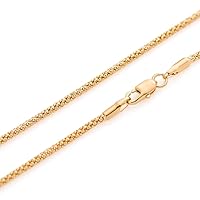 1mm thick 14k gold plated on solid sterling silver 925 Italian COREANA POPCORN chain necklace chocker bracelet anklet - 15, 20, 25, 30, 35, 40, 45, 50, 55, 60, 65, 70, 75, 80, 85, 90, 95, 100cm