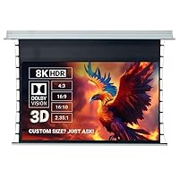 Phoenix Screens - Ceiling Recessed Tensioned Screen - Black Diamond Acoustic Long/Standard Throw ALR/CLR - 8K, 3D Active 80