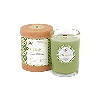 Scented Spa Candles Seeking Balance® Handcrafted Wood Wick Aromatherapy Candle, 6.5-Ounce, Cleanse: Lime + Galbanum