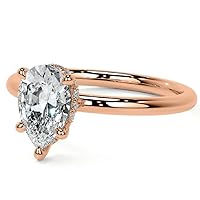 2 CT Pear Shaped Moissanite Engagement Ring for Women Wedding/Bridal Set Solitaire 925 Silver 10K 14K 18K White Yellow Rose Gold Anniversary Promise Gift For Her