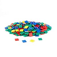 hand2mind Plastic Square Color Tiles, Plastic Bingo Chips, Math Bingo Tokens, Math Manipulatives for Elementary School, Counters for Kids Math, Childrens Counting Manipulatives (Set of 400)