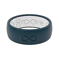 Groove Life Solid Silicone Ring - Breathable Rubber Wedding Rings for Men, Lifetime Coverage, Unique Design, Comfort Fit Ring