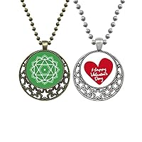 Flower Pattern Geometry Star Symbol Pendant Necklace Mens Womens Valentine Chain
