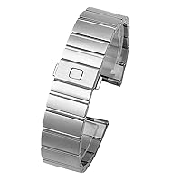 for Omega Double Eagle Constellation Steel Watch Band Stainless Steel Men and Women Watch Chain 17 23 25mm Watch Strap (Color : Silver, Size : 23mm)