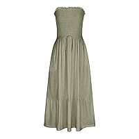 Sling Dress Backless for Women,2024 Summer Elegant Sleeveless Sling Bandeau Maxi Dress,Trendy Beach Vacation Dress